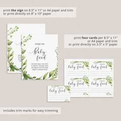 Instant download green baby shower games decor by LittleSizzle
