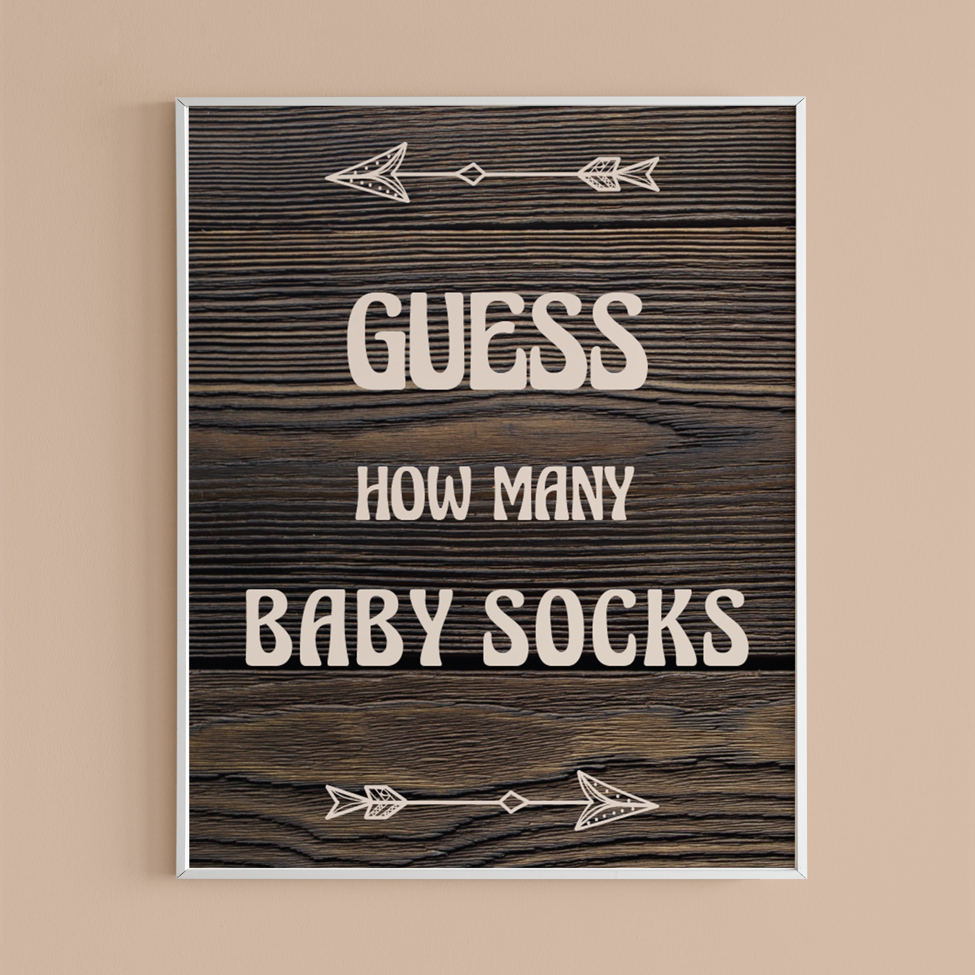Digital baby shower decor guess how many baby socks sign by LittleSizzle