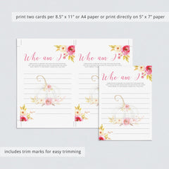 Fall Flowers Baby Shower Games Bundle Instant Download