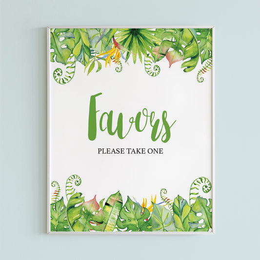 Instant download favors sign for green shower by LittleSizzle