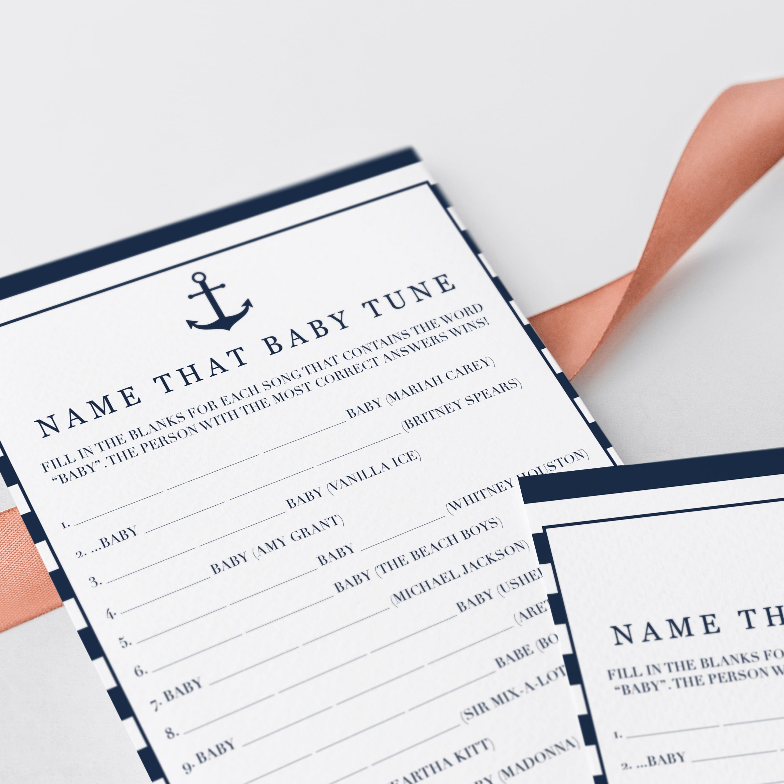Anchor baby shower game with navy stripes by LittleSizzle