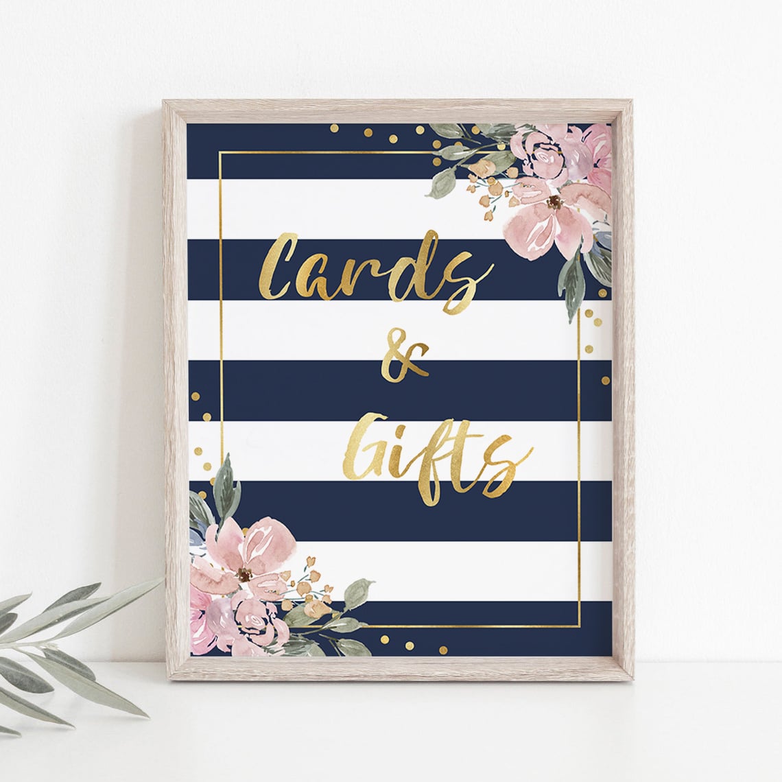 Instant download gifts sign with florals and stripes by LittleSizzle