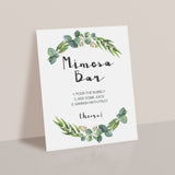 Mimosa bar table sign for green baby shower by LittleSizzle