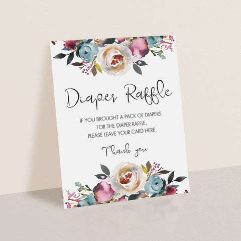 Boho Baby Shower Diaper Raffle Sign Template | Instant download ...