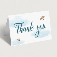 Instant download thank you cards with watercolor clouds by LittleSizzle