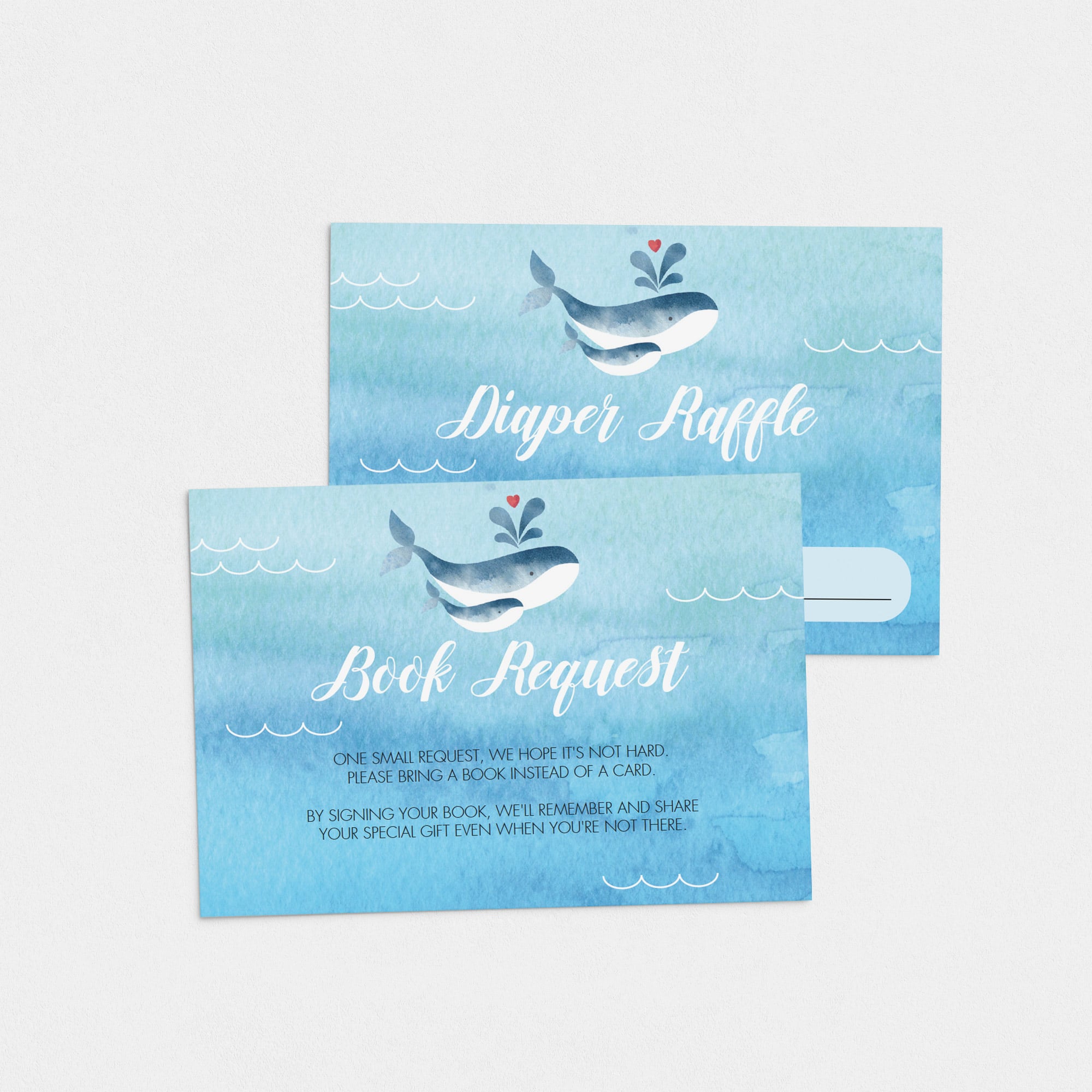 Instant download whale themed baby cards by LittleSizzle
