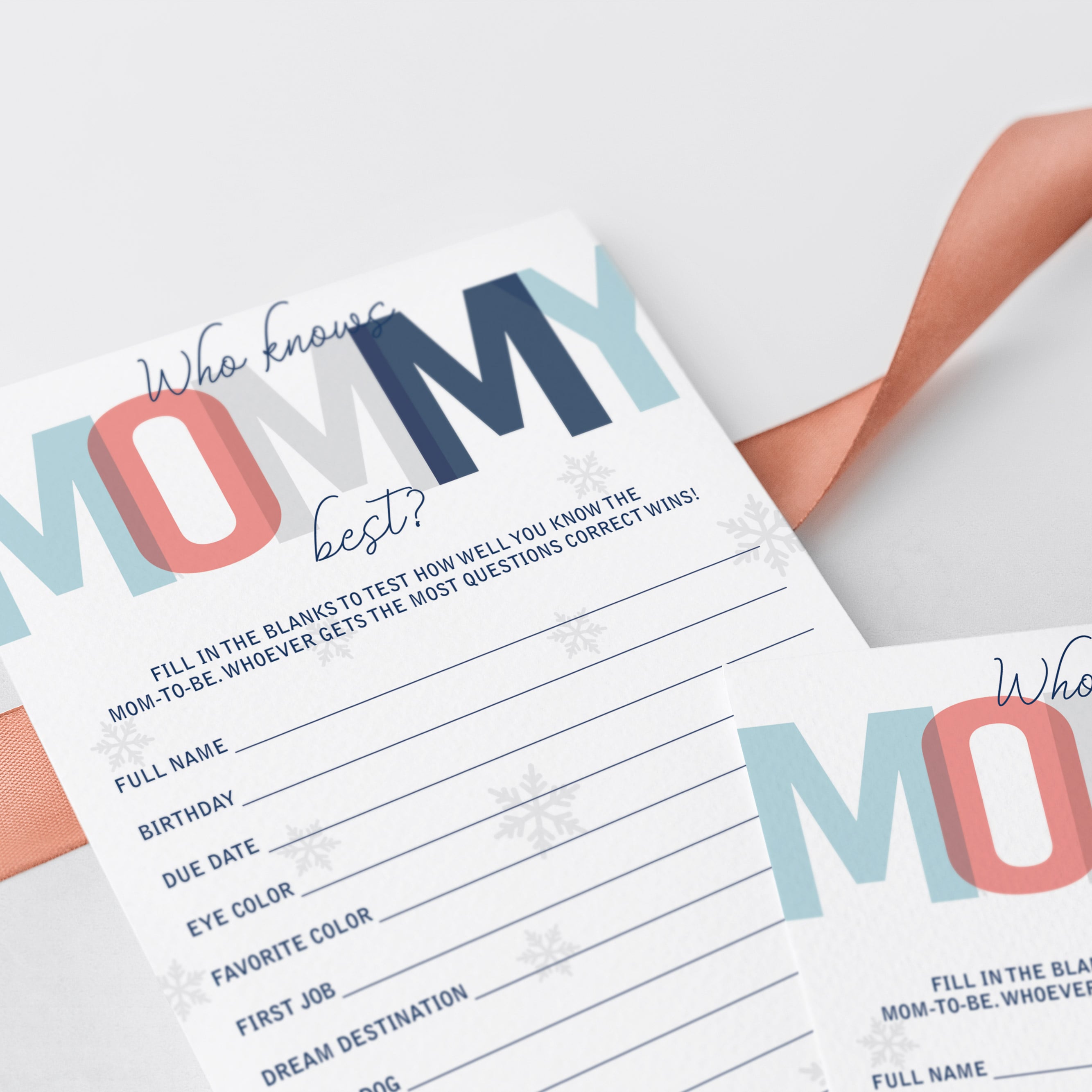 Printable mommy quiz for boy baby shower in winter by LittleSizzle