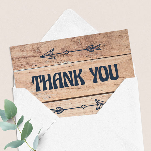 Instant download thank you cards for rustic woodland party by LittleSizzle