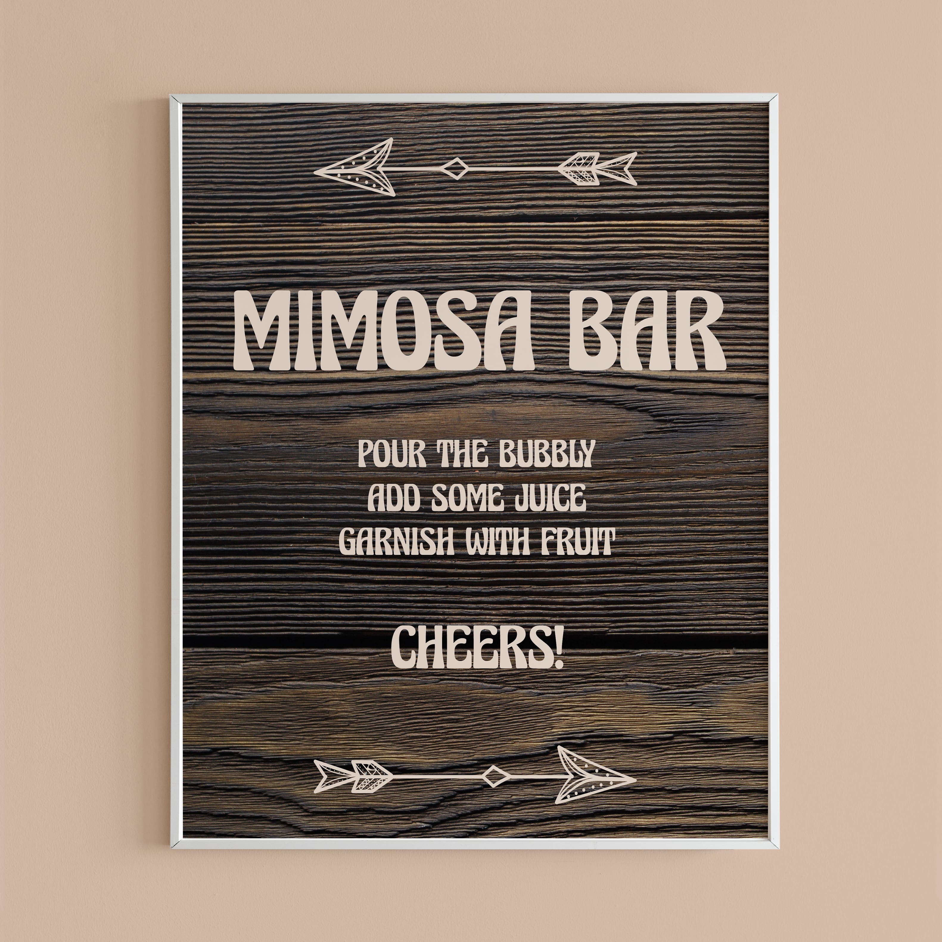 Rustic party decor printable mimosa bar sign by LittleSizzle