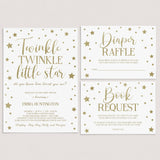 Gold Baby Sprinkle Invitation Set Editable Templates by LittleSizzle