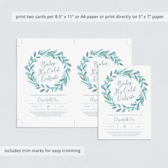 Baby It's Cold Outside Baby Shower Invitation Template