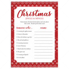 Jingle & Mingle Christmas Party Game Printable by LittleSizzle