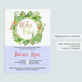 Tropical Girl Baby Shower Invitation Template