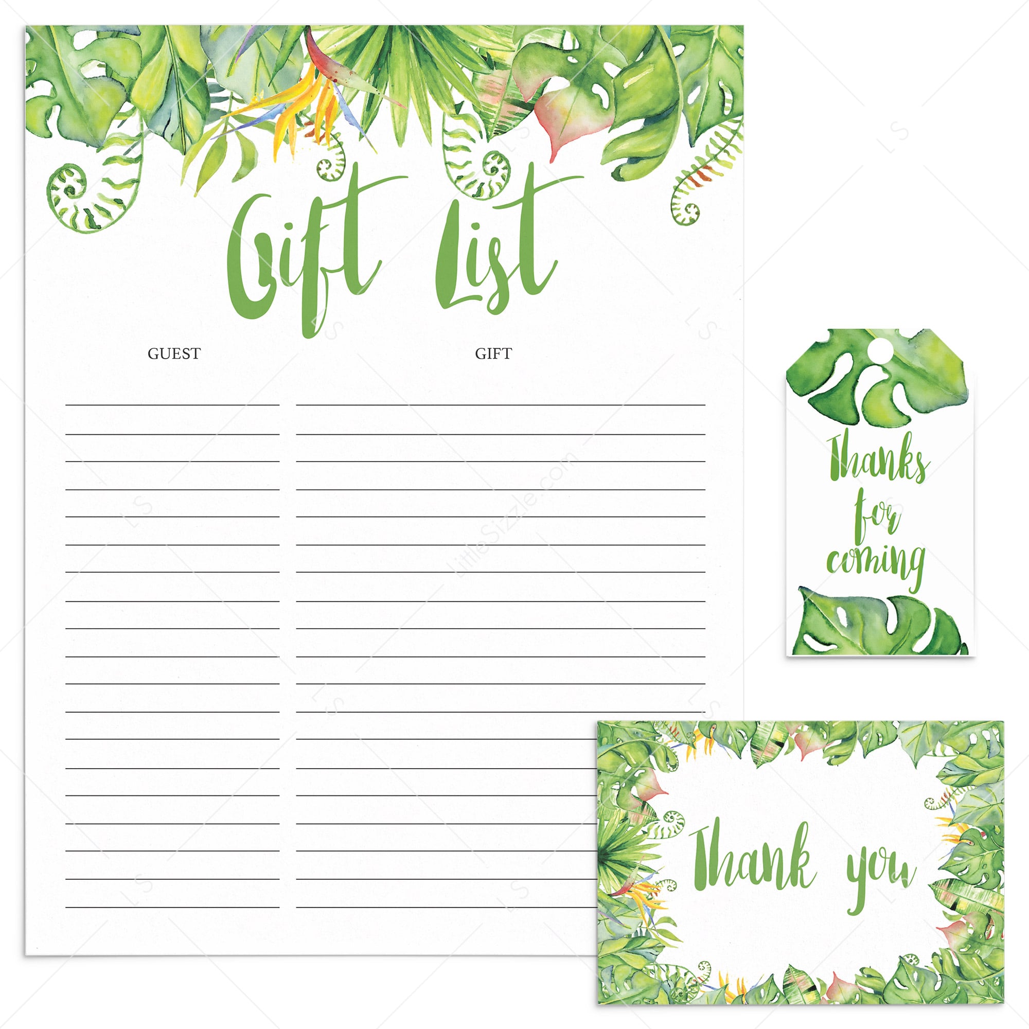 Jungle Party Supplies Cards, Tags and Planner Sheets by LittleSizzle