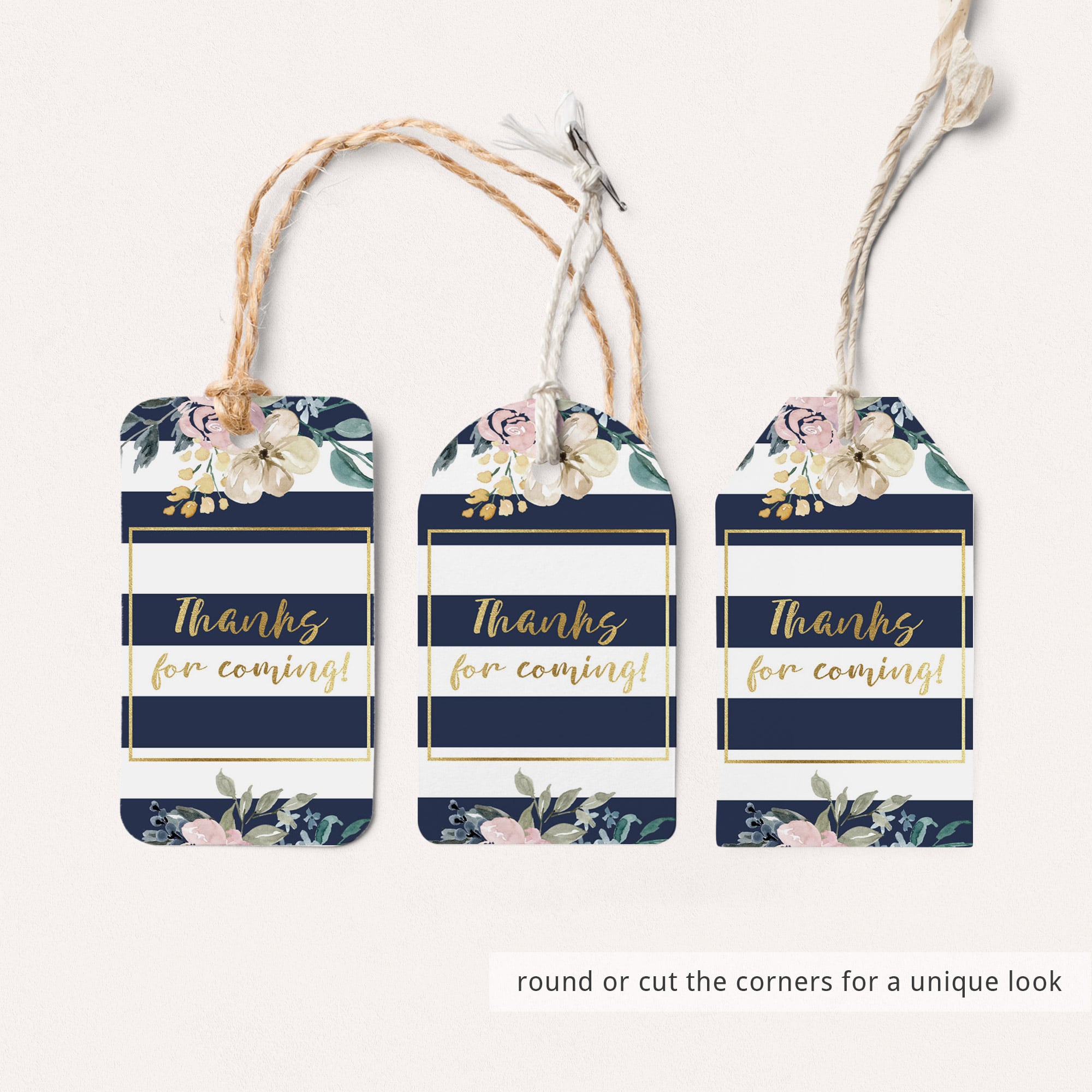 Instant download floral and navy labels by LittleSizzle