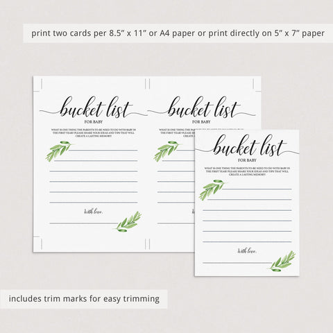 Baby Bucket List Cards printable | Instant download baby keepsakes ...