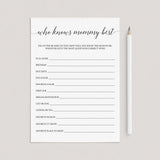 Simple baby shower game who knows mom best by LittleSizzle