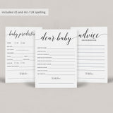 Printable Baby Shower Games Pack with Calligraphy Font