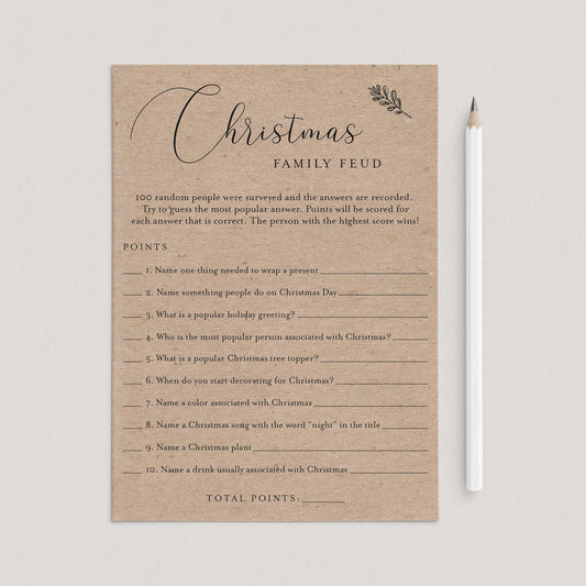 Rustic Christmas Game Family Feud Printable by LittleSizzle