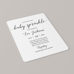 Printable Baby Sprinkle Invitation Set with Calligraphy Font