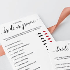 Elegant bridal shower game guess who said what by LittleSizzle