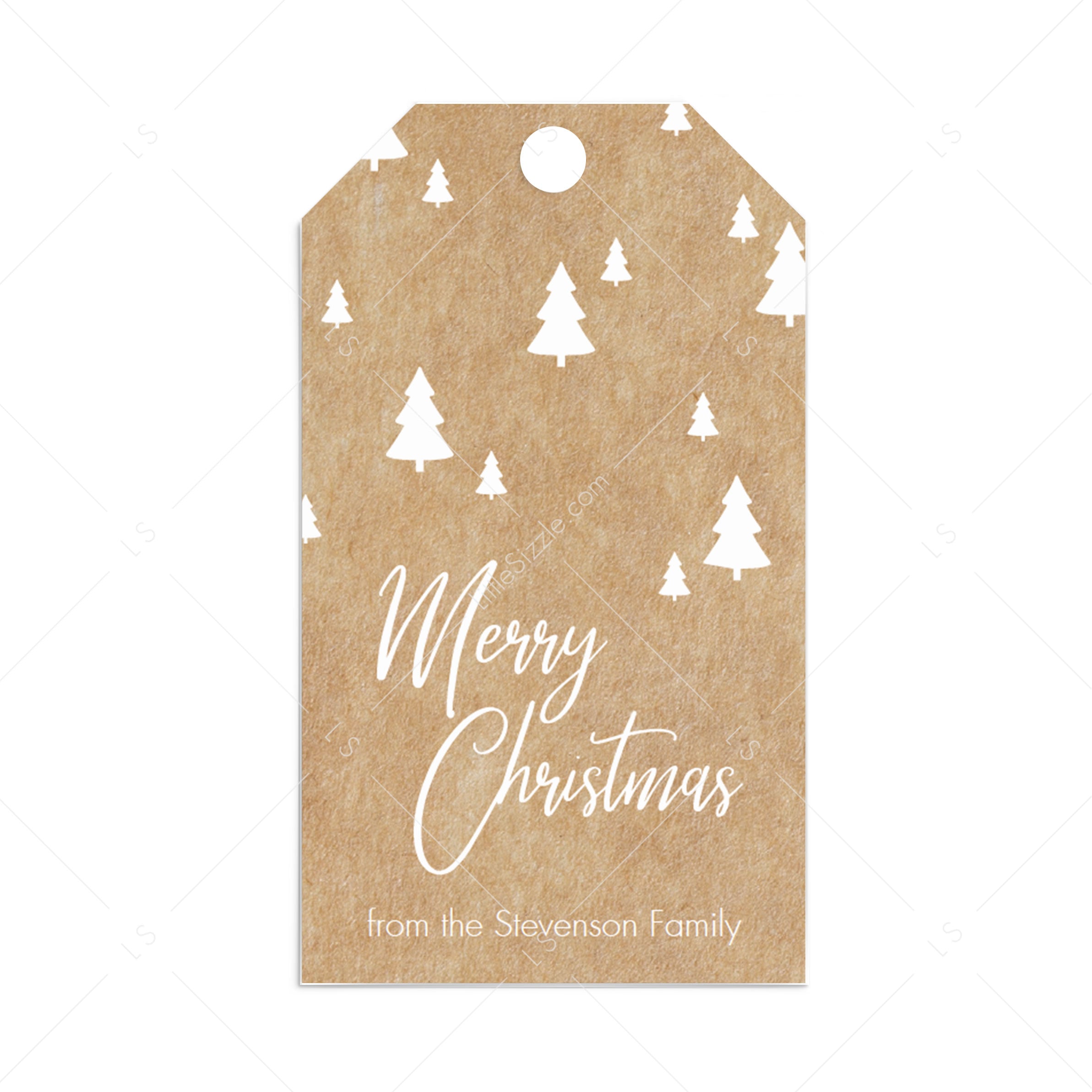 Rustic Kraft Christmas Tag Template by LittleSizzle