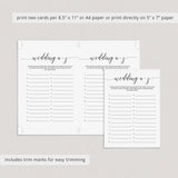 Wedding A to Z Game Printable Black and White