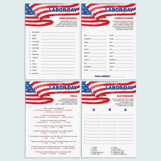 Labor Day Games and Activities for Family Printable by LittleSizzle