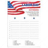Labor Day Game for Family Scattergories Printable by LittleSizzle
