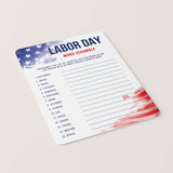 USA Labor Day Word Puzzle Printable
