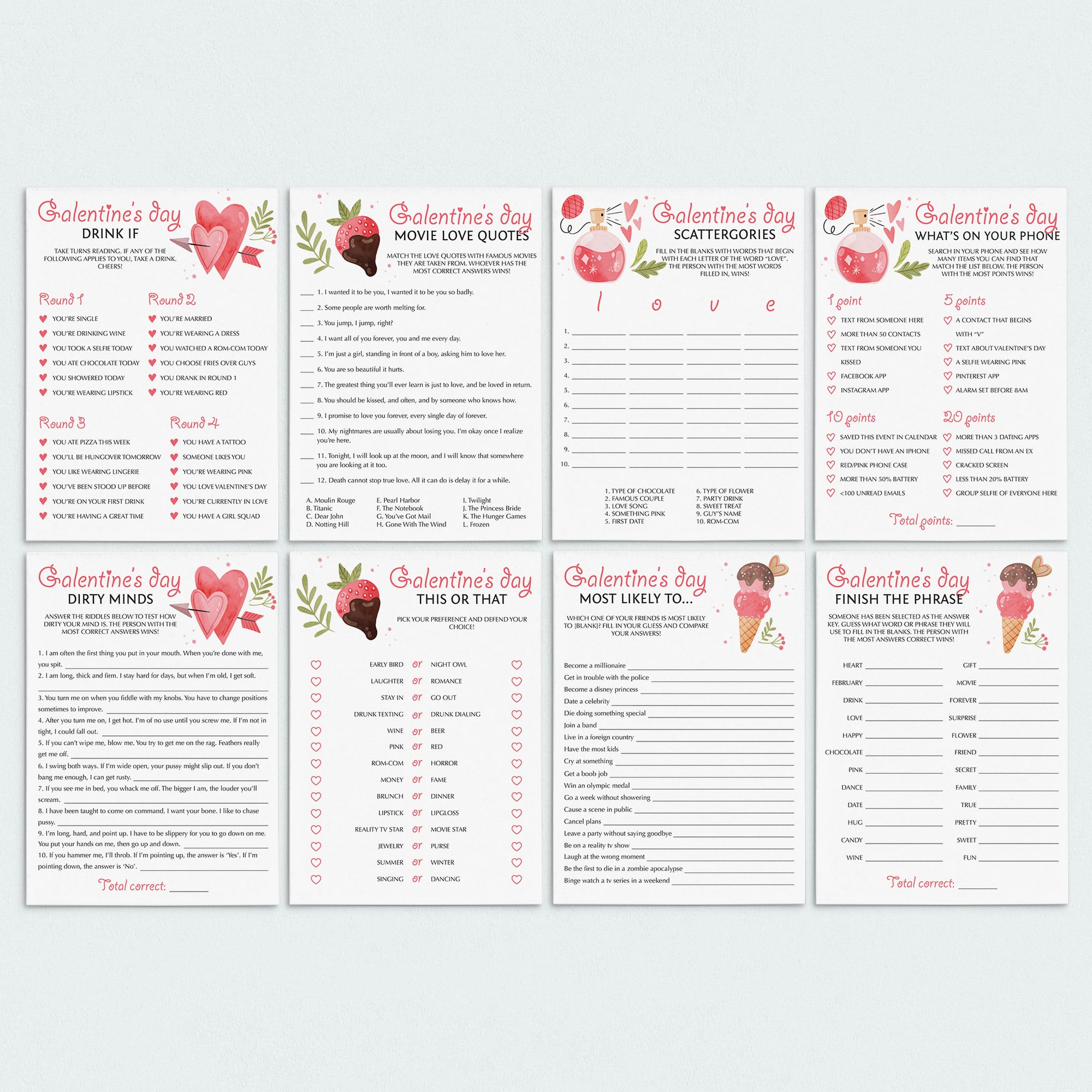 Galentine's Day Games To Play Online Or Print At Home by LittleSizzle