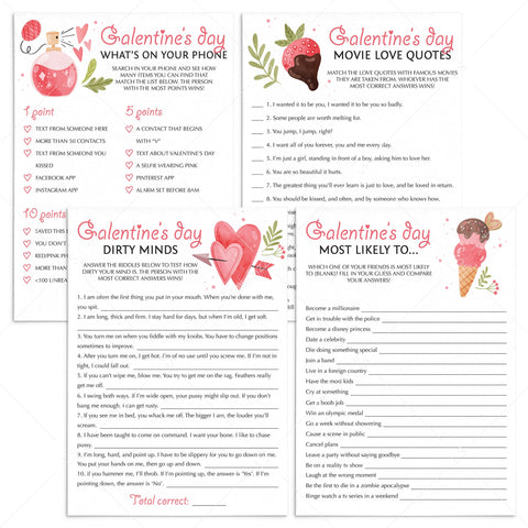 Funny Galentine's Day Games Bundle for Zoom & Printable | Download ...