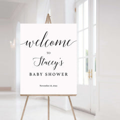 Editable Baby Shower Welcome Sign Template Calligraphy by LittleSizzle