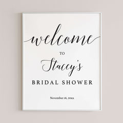 Bridal Shower Welcome Sign Instant Download Black and White