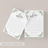 Olive Branch Advice for the Bride-To-Be Cards Printable