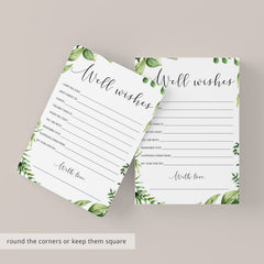 Greenery Well Wishes for the Bride and Groom Card Printable