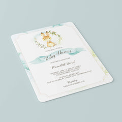Cute Rabbit Baby Shower Invitation Template for Boy