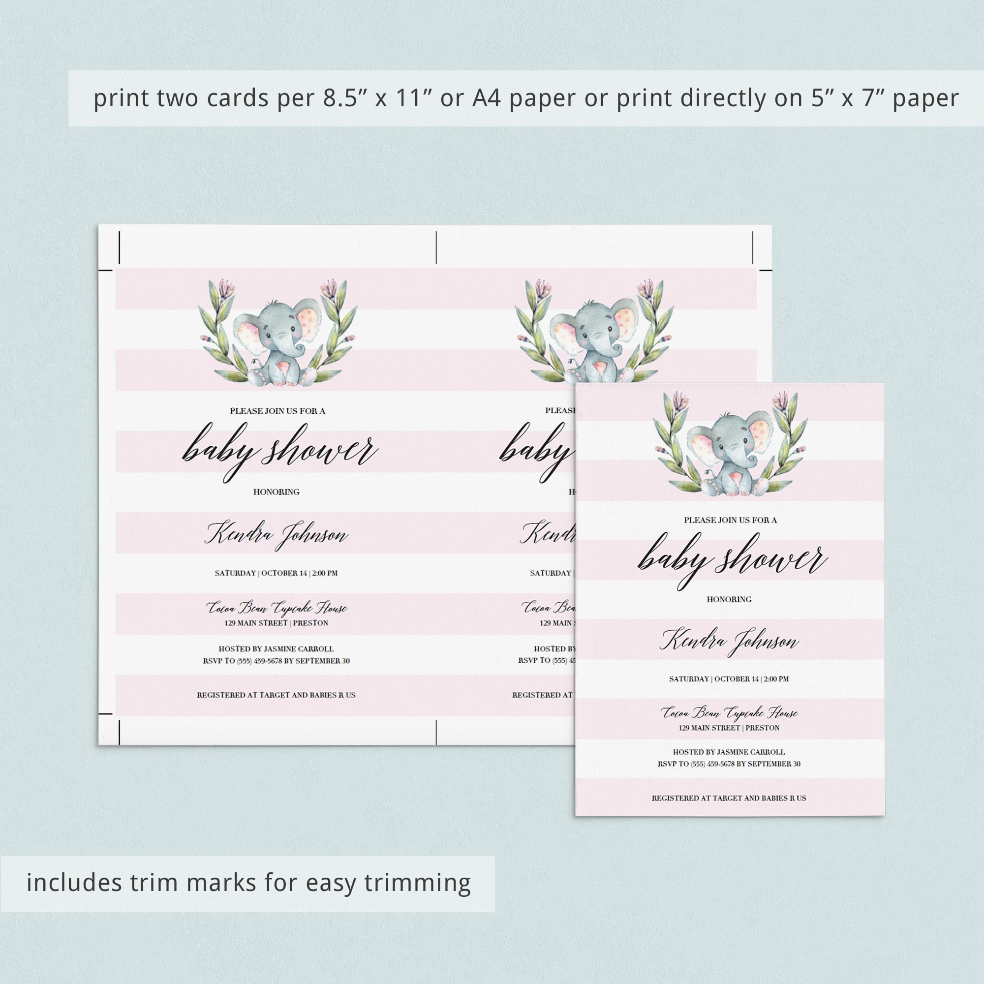 Downloadable baby shower templates by LittleSizzle