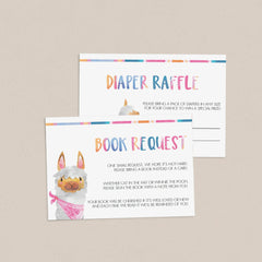 Editable invitation inserts for llama baby shower by LittleSizzle