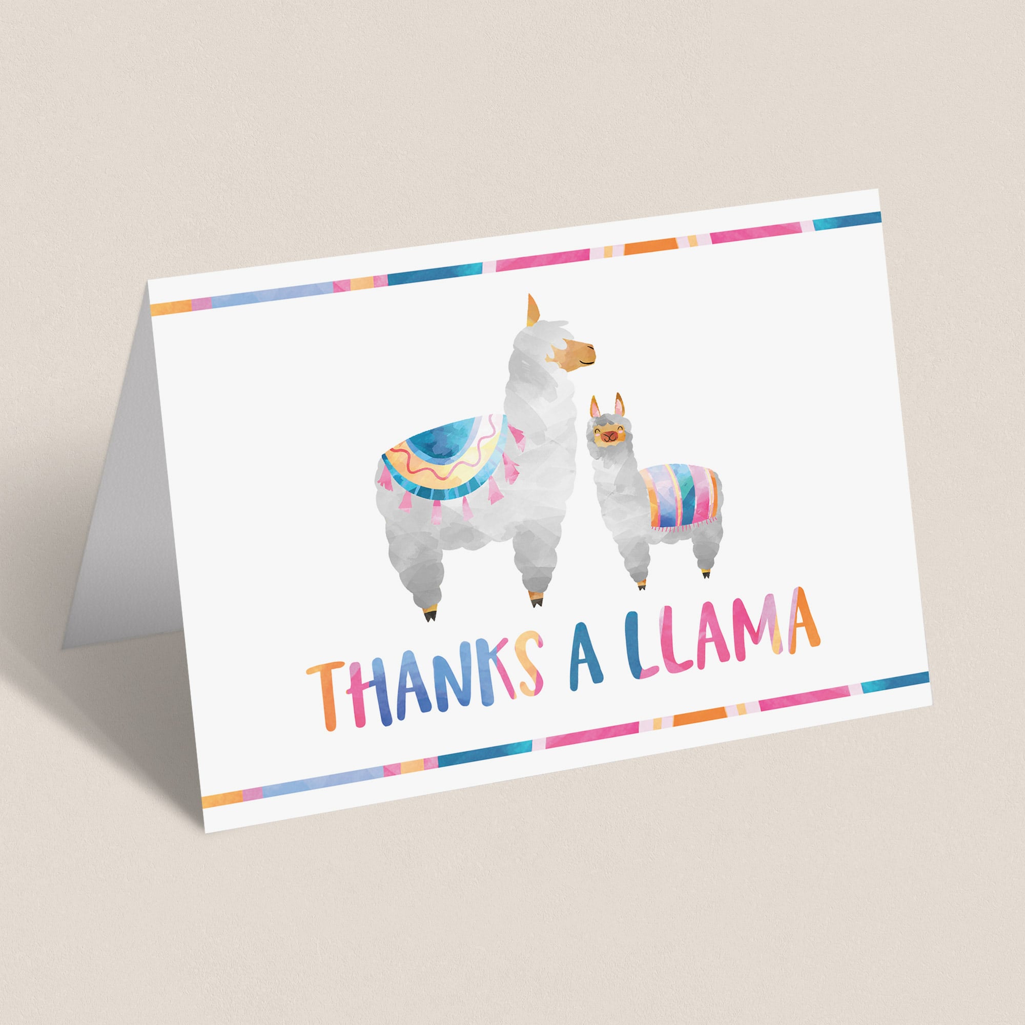 Llama mama thank you cards download by LittleSizzle