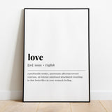 Love Definition Print Instant Download