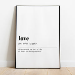 Love Definition Print Funny Instant Download