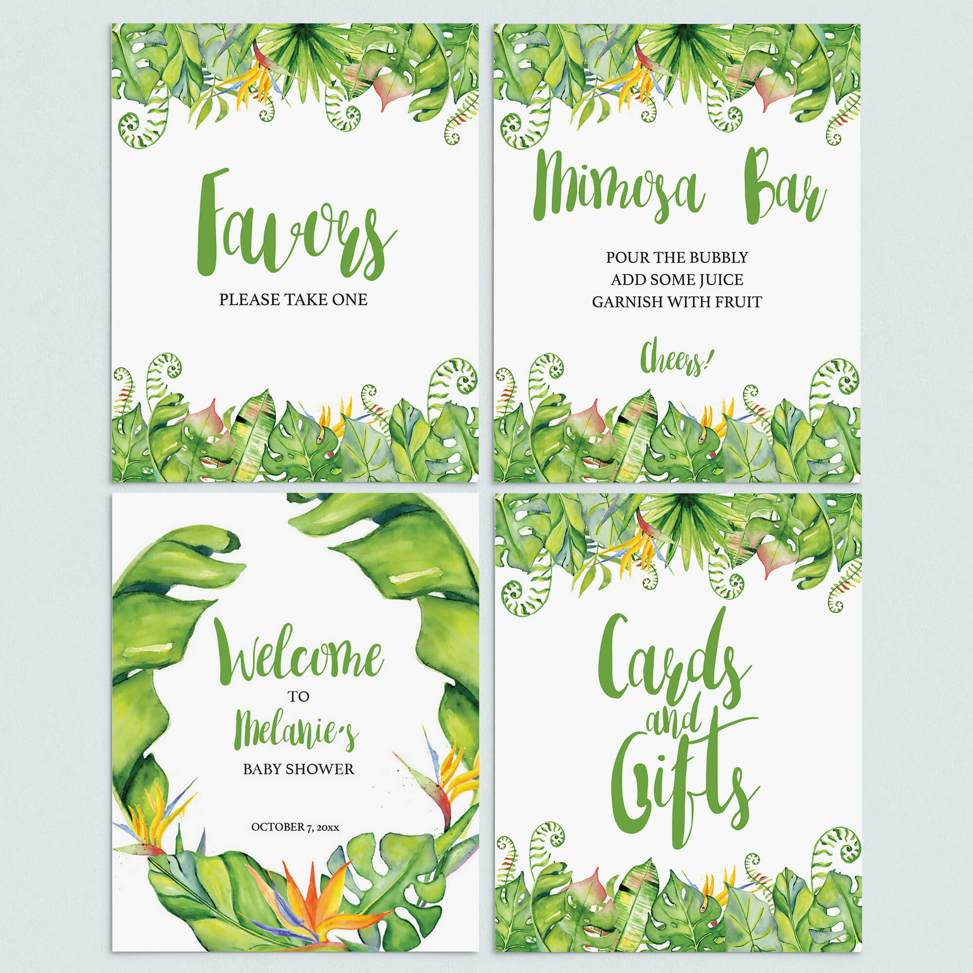 Tropical Baby Shower Decor Pack Printable by LittleSizzle