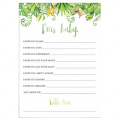 Luau wishes baby shower game printable by LittleSizzle