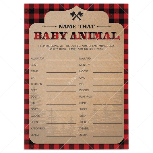 Name that baby animal game for rustic baby shower by LittleSizzle