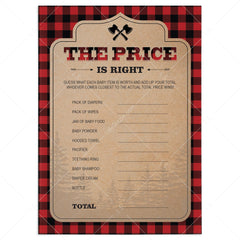 Lumberjack The Price is Right Baby Shower Game Printable by LittleSizzle