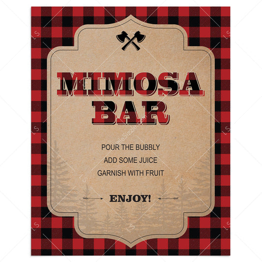 Mimosa Bar table sign for forest party by LittleSizzle