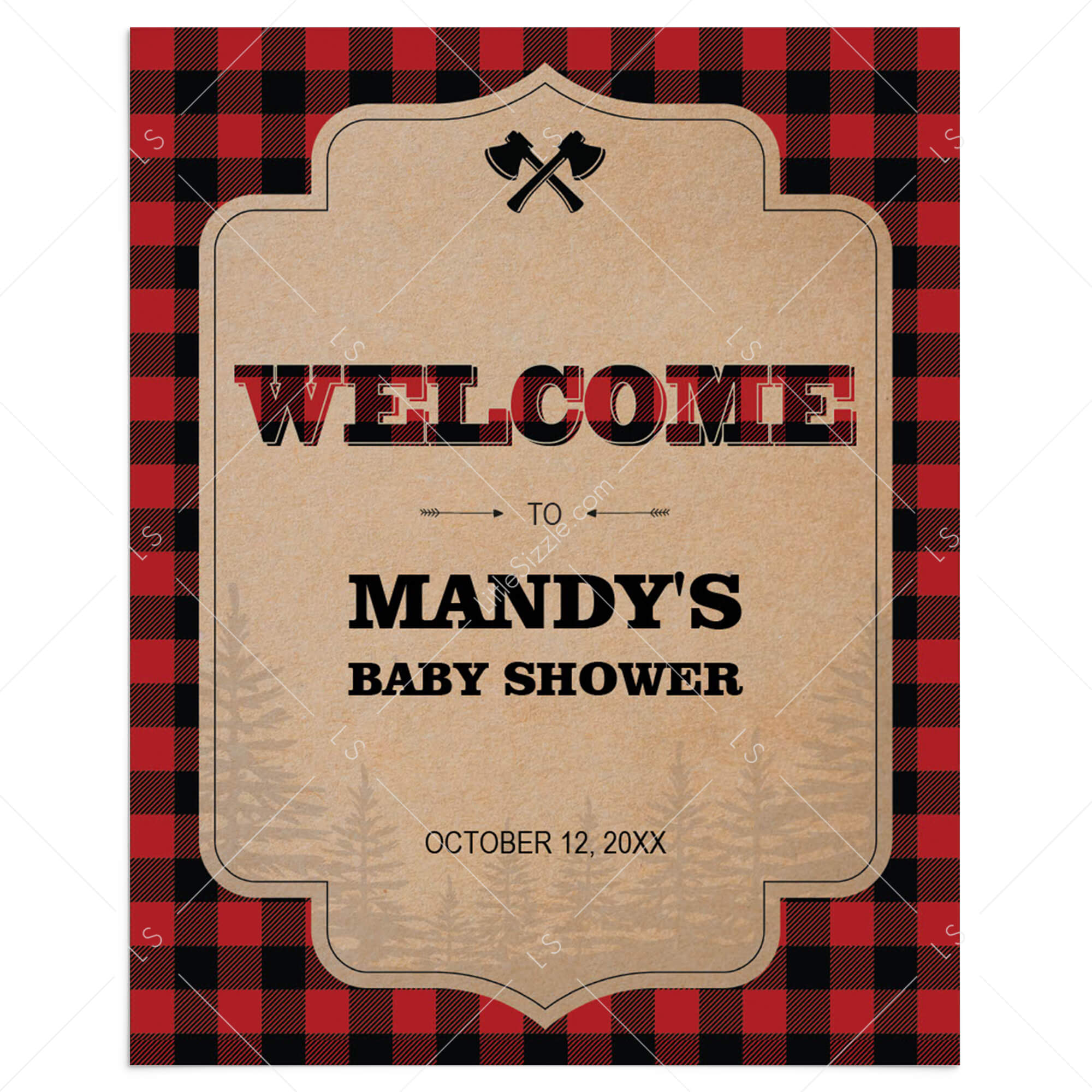 Forest Party Welcome Sign Template by LittleSizzle