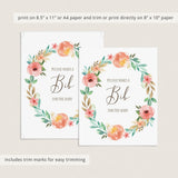 Watercolor floral wreath baby shower decor by LittleSizzle
