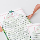 pink and green bachelorette party mad libs game instant download